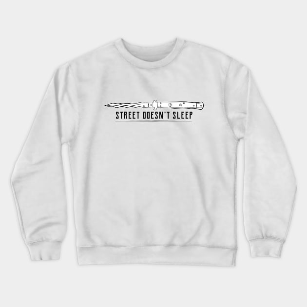 Street Doesn't Sleep Crewneck Sweatshirt by YTdesign